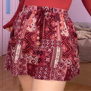 Forever 21 Red Patterned Skirt Size M
